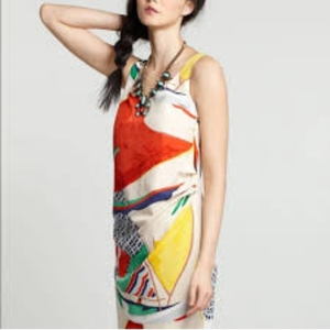Anthropologie Colorful Abstract Midi Dress